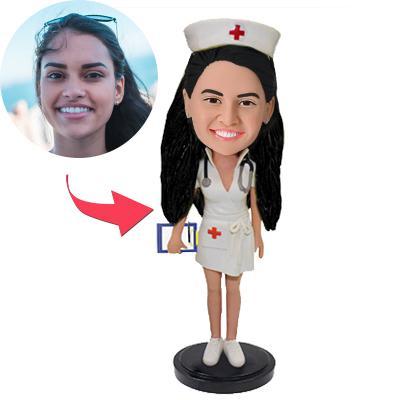 Beautiful Nurse Custom Bobblehead With Engraved Text-Blongser