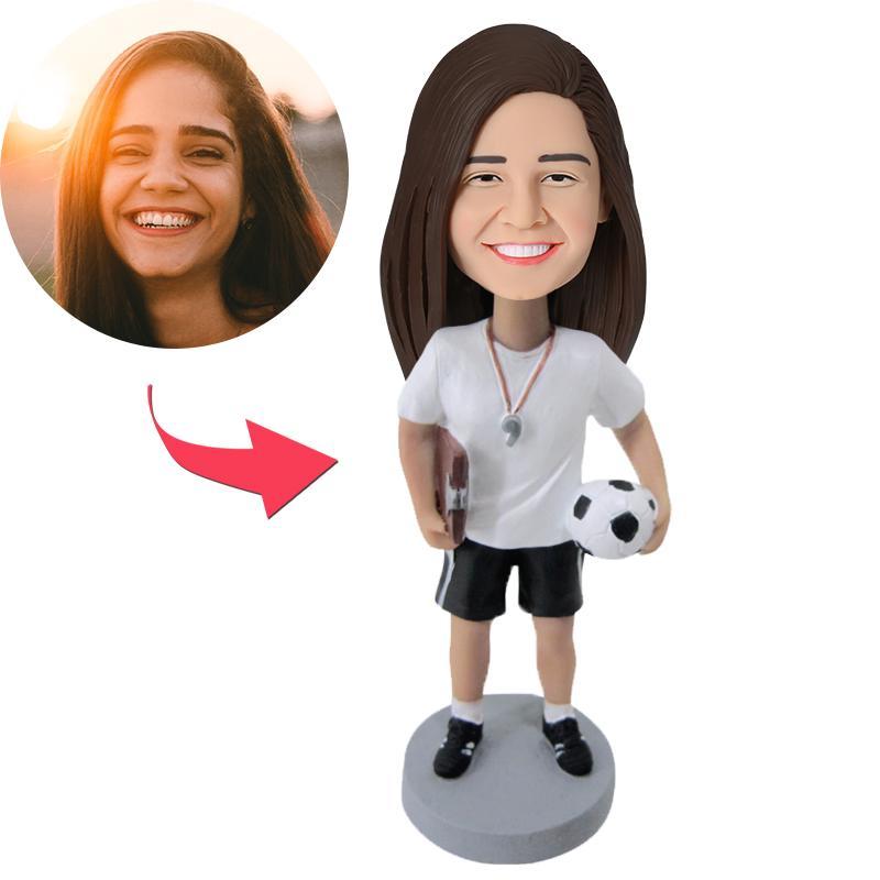 Female Coach Custom Bobblehead With Engraved Text-Blongser
