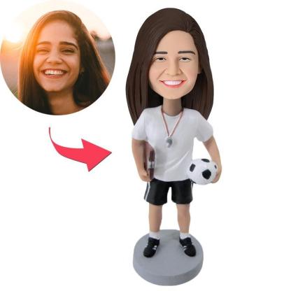 Female Coach Custom Bobblehead With Engraved Text-Blongser