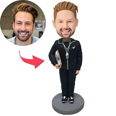 Male Coach Custom Bobblehead With Engraved Text-Blongser