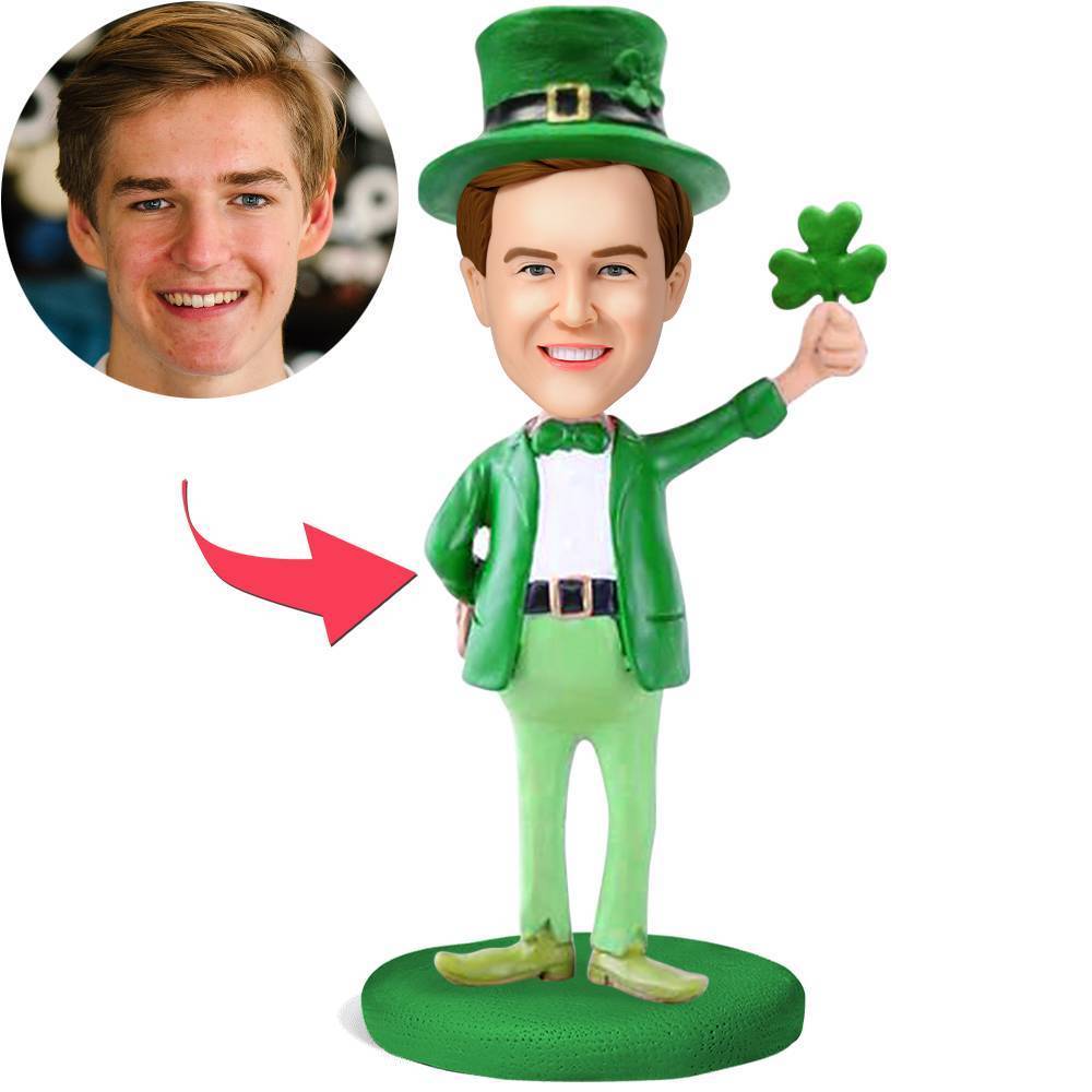 St.Patrick's Day Custom Bobblehead With Engraved Text-Blongser