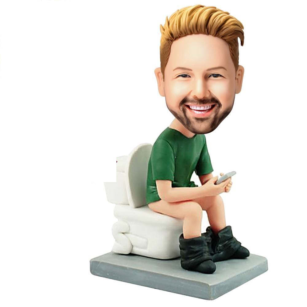 The Man On The Toilet Custom Bobblehead With Engraved Text-Blongser