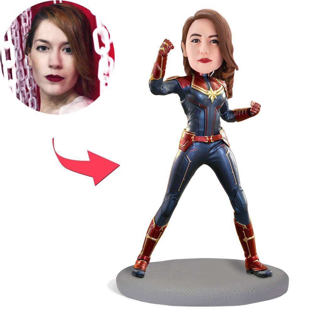Captain Marvel Popular Custom Bobblehead With Engraved Text-Blongser