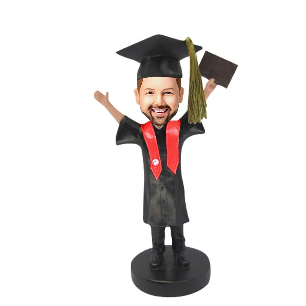 Graduation Boy Custom Bobblehead With Engraved Text-Blongser