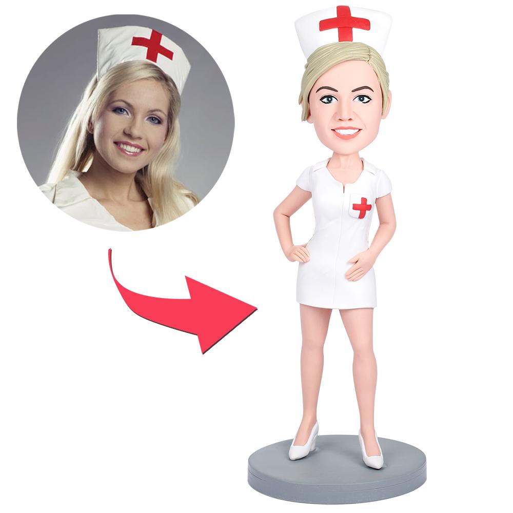 Sexy Nurse Custom Bobblehead With Engraved Text-Blongser