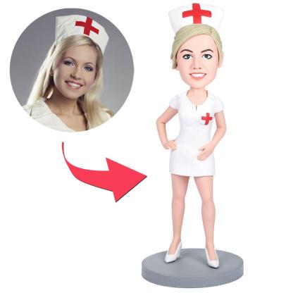 Sexy Nurse Custom Bobblehead With Engraved Text-Blongser