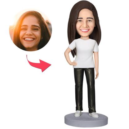 Casual Wear Woman Custom Bobblehead With Engraved Text-Blongser