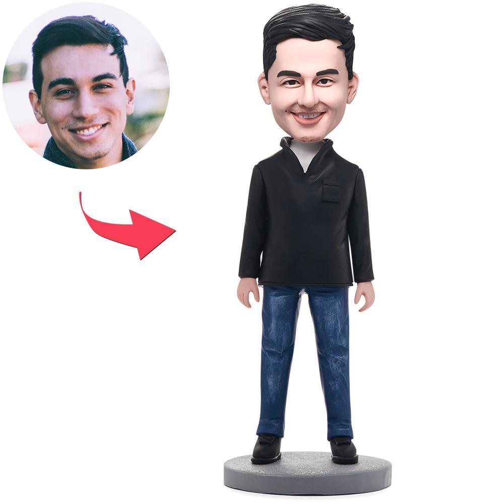 Fashion Casual Man Custom Bobblehead With Engraved Text-Blongser