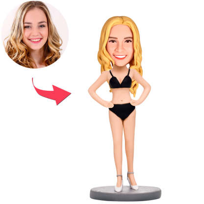 Custom Casual Sexy Girl Wearing Only Lingerie Bobbleheads With Engraved Text-Blongser