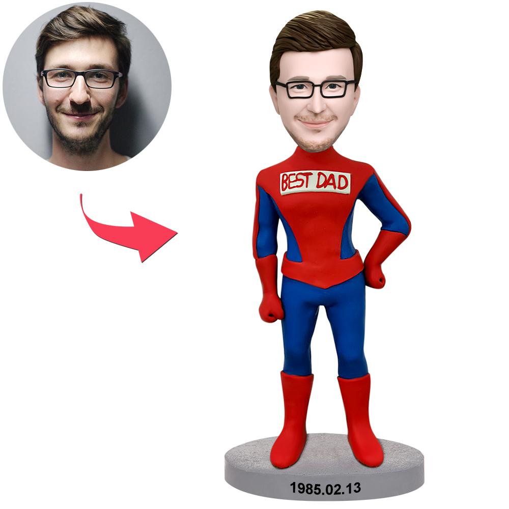 Spider Man Super Dad Custom Bobblehead With Engraved Text-Blongser