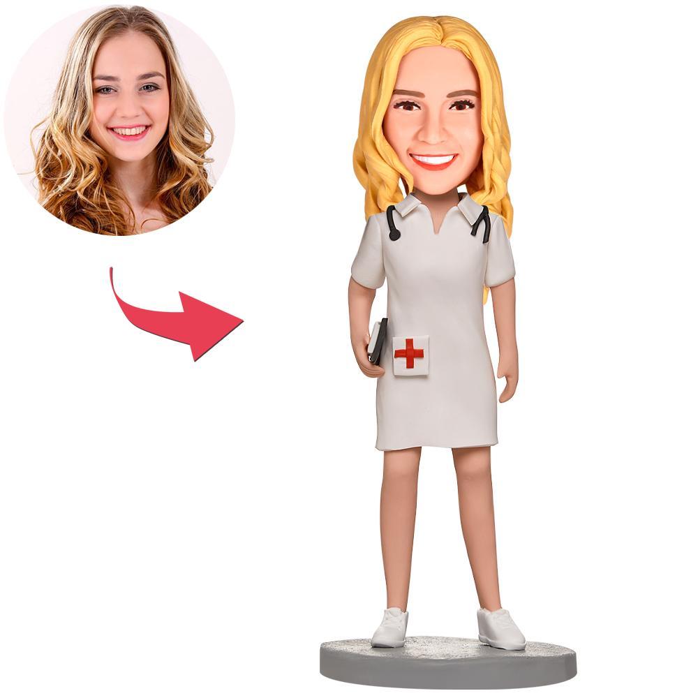 Custom Sexy Female Nurse Bobbleheads With Engraved Text-Blongser