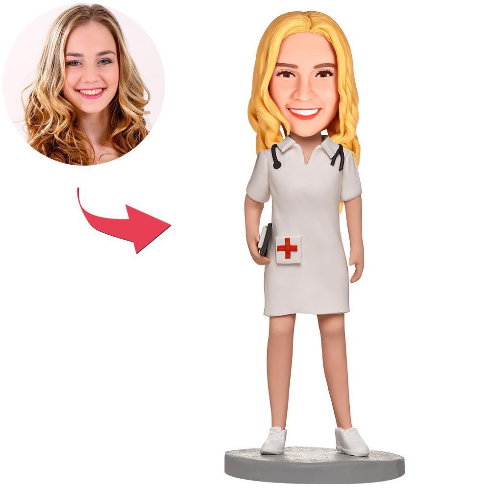 Custom Sexy Female Nurse Bobbleheads With Engraved Text-Blongser