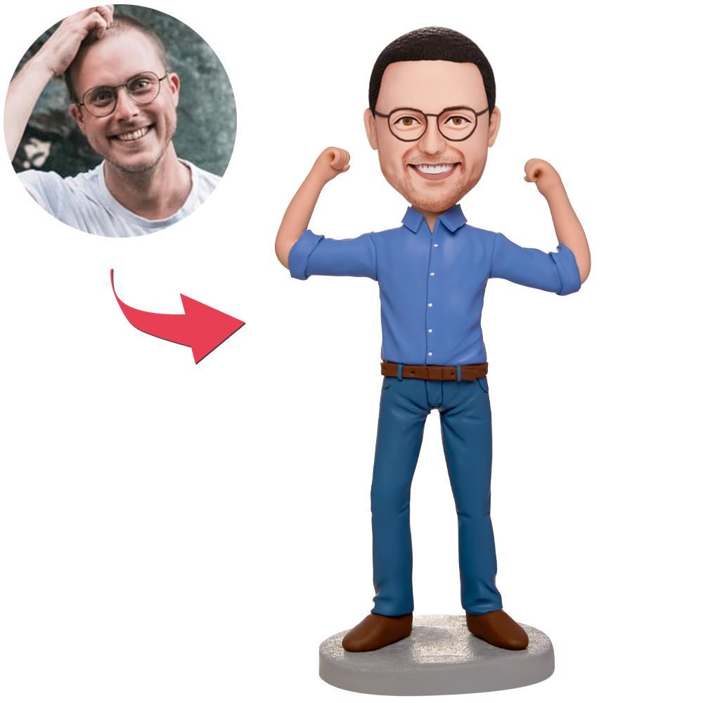 Custom Fighting Man Bobbleheads With Engraved Text-Blongser