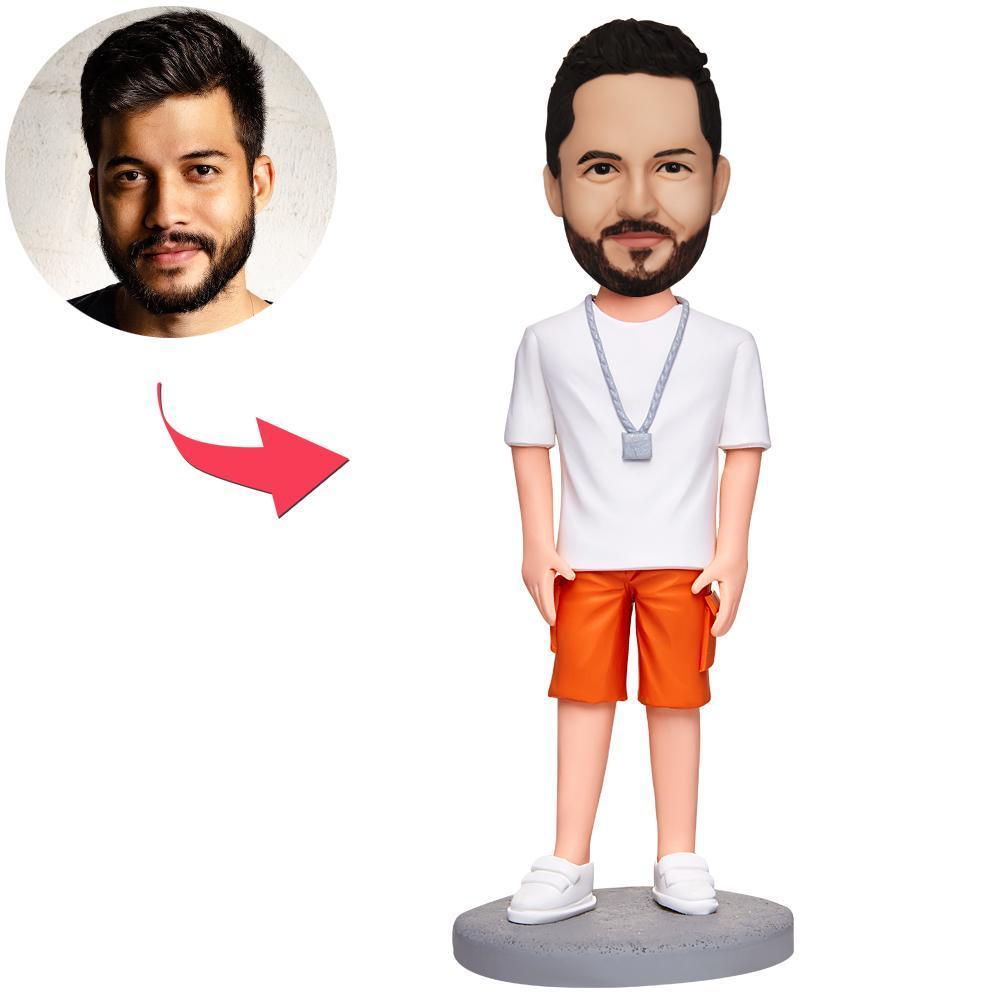 Athlete Referee Wearing A Whistle Custom Bobbleheads With Engraved Text-Blongser