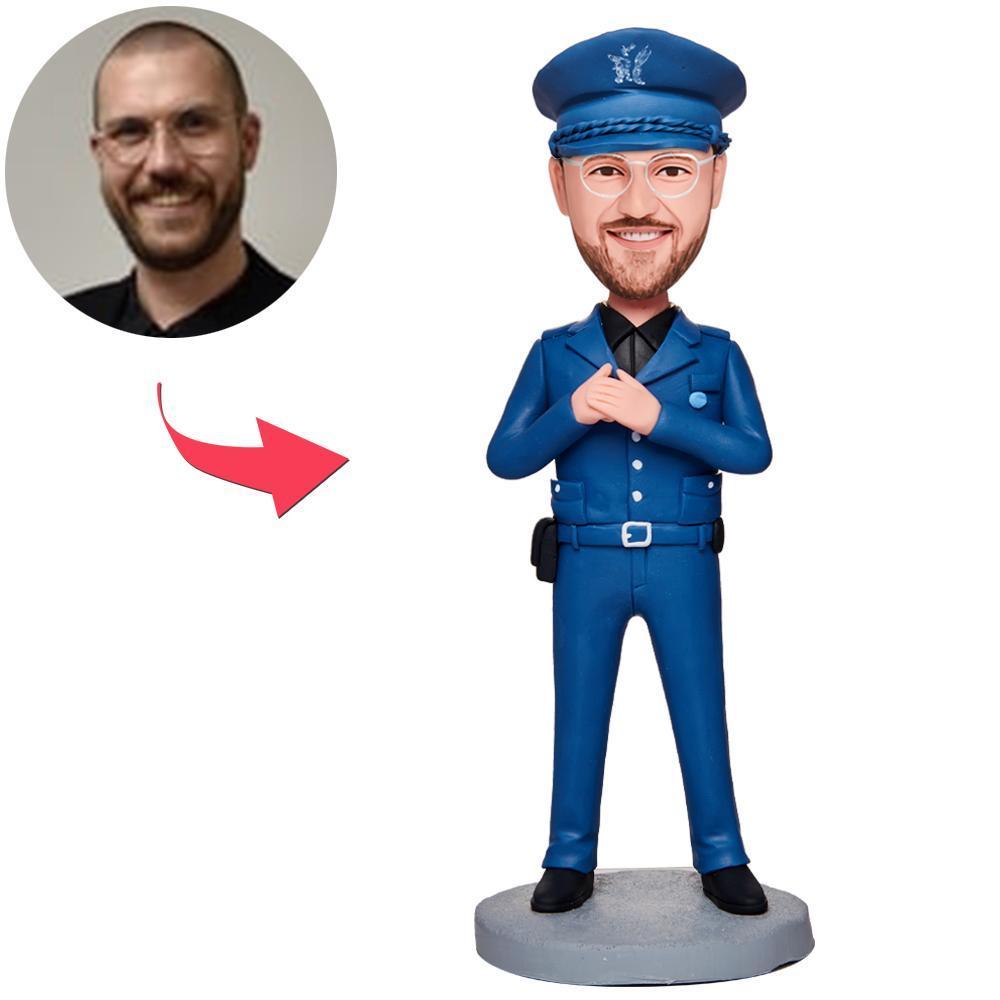 Police Officer Custom Bobbleheads With Engraved Text-Blongser