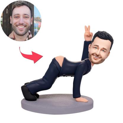 Humorous Man Custom Bobbleheads With Engraved Text-Blongser