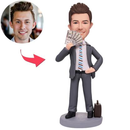 Rich Man Custom Bobbleheads With Engraved Text-Blongser