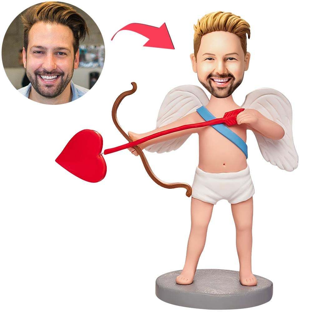 Custom Cupid and Heart Bobbleheads With Engraved Text-Blongser