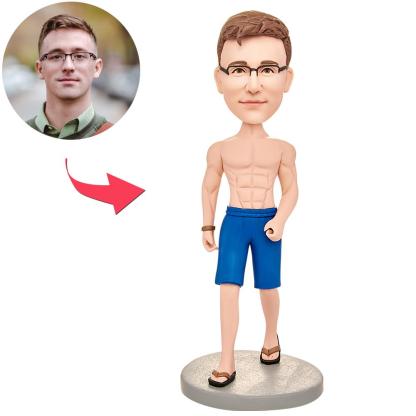 Cool Muscular Man Custom Bobbleheads With Engraved Text-Blongser