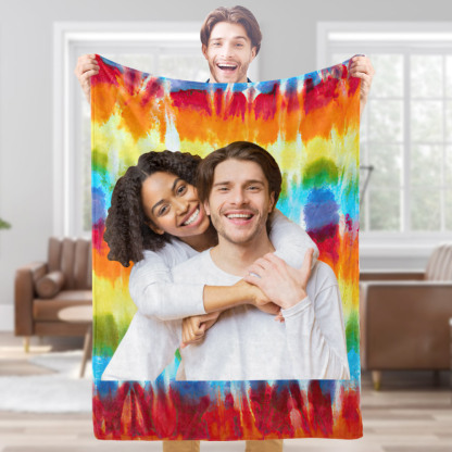 Custom Photo Fleece Blanket with Various Pattern Backgrounds-Blongser