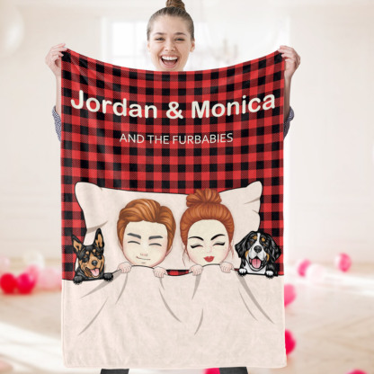 Personalized Name Fleece Blanket Choose Number of Dogs Blanket-Blongser