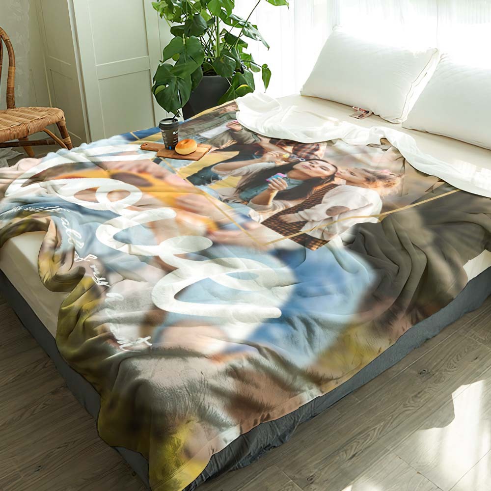 Csutom Photo Blanet Bokeh Photo Background Blanket Personalized Picture Blanket Gifts for Family-Blongser