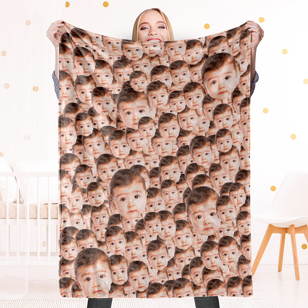 Custom Face All Over Blanket Personalized Funny Blanket-Blongser