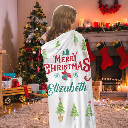 Christmas Blanket Personalized Name Blanket for Her Merry Christmas Gift-Blongser