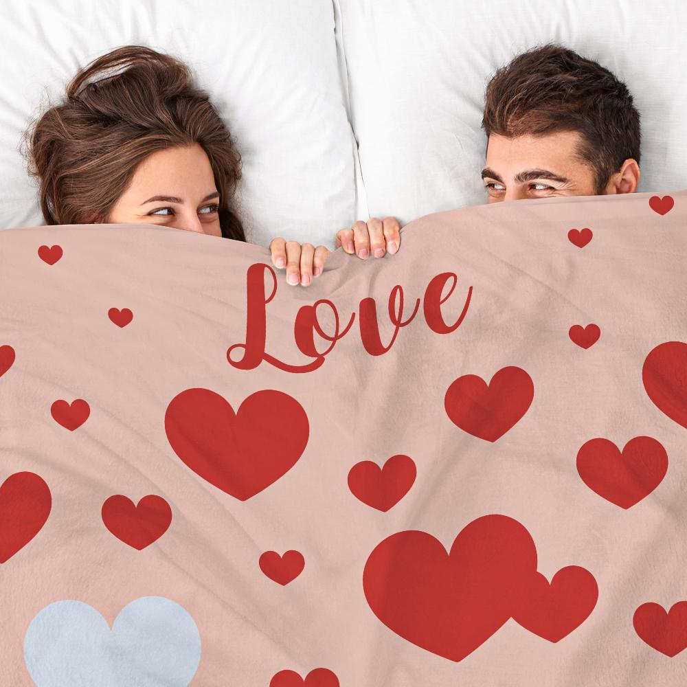 Custom Photo Couple Blanket Personalized Photo Blanket Memorial Blanket Valentines Day Gift-Blongser