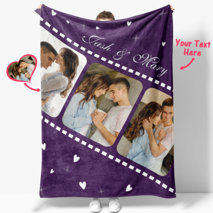 Valentine's Day Personalized Movie Film Photos and Text Blankets-Blongser