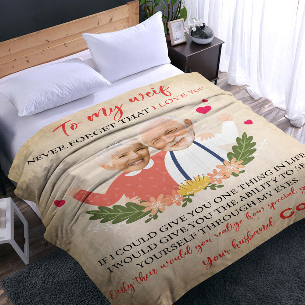 Custom Face Blanket Personalized Photos and Name Letter Blanket Best Valentine's Day Gifts for Her-Blongser