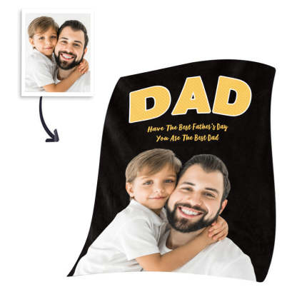 Custom Photo Blanket Portrait Photo Blanket Gifts for Dad-Blongser
