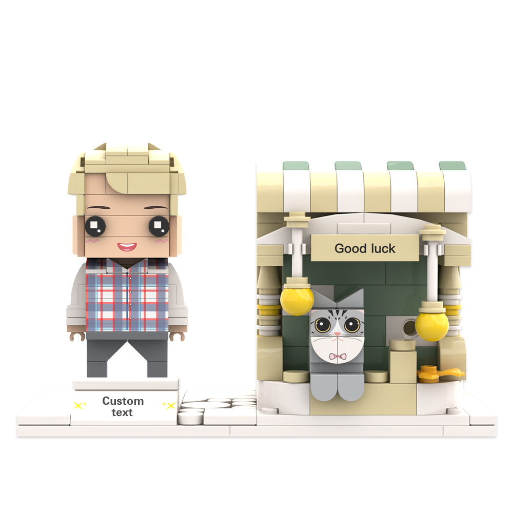 Custom Brick Figures Pen Holder Personalized Brick Figures and Pen Holder Pet Pen Holder-Blongser