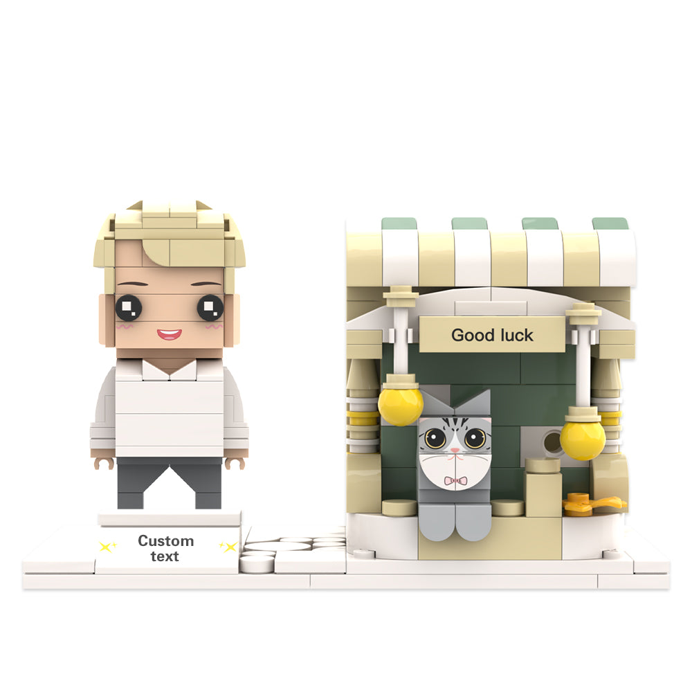Custom Brick Figures Pen Holder Personalized Brick Figures and Pen Holder Pet Pen Holder-Blongser