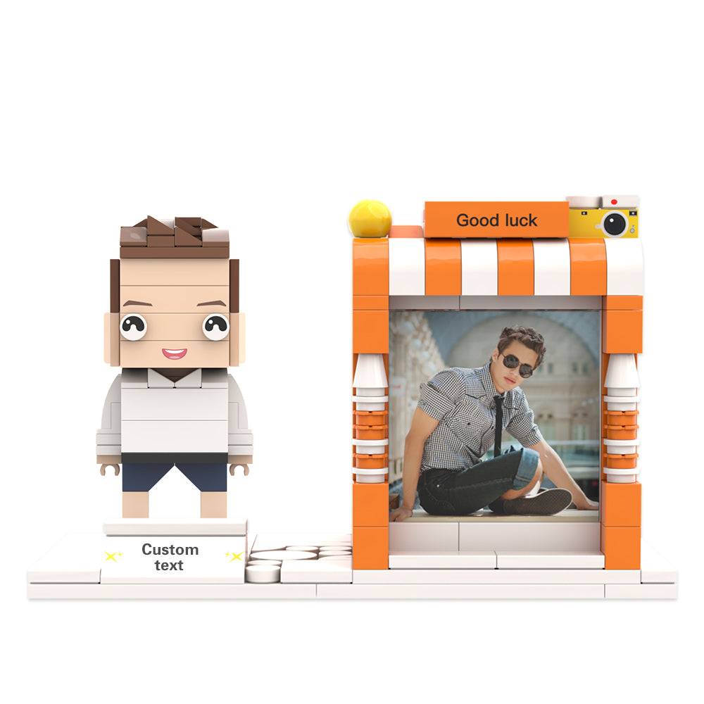 Custom Brick Figures Pen Holder Personalized Brick Figures and Pen Holder Custom Photo & Name Pen Holder-Blongser