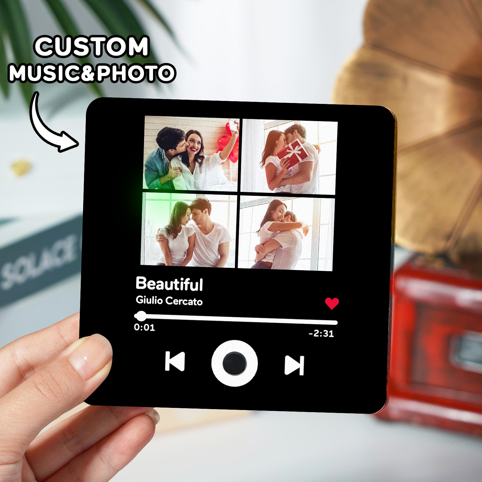 Personalized Photo Music Fridge Magnet Can Play Songs Gift for Her-Blongser