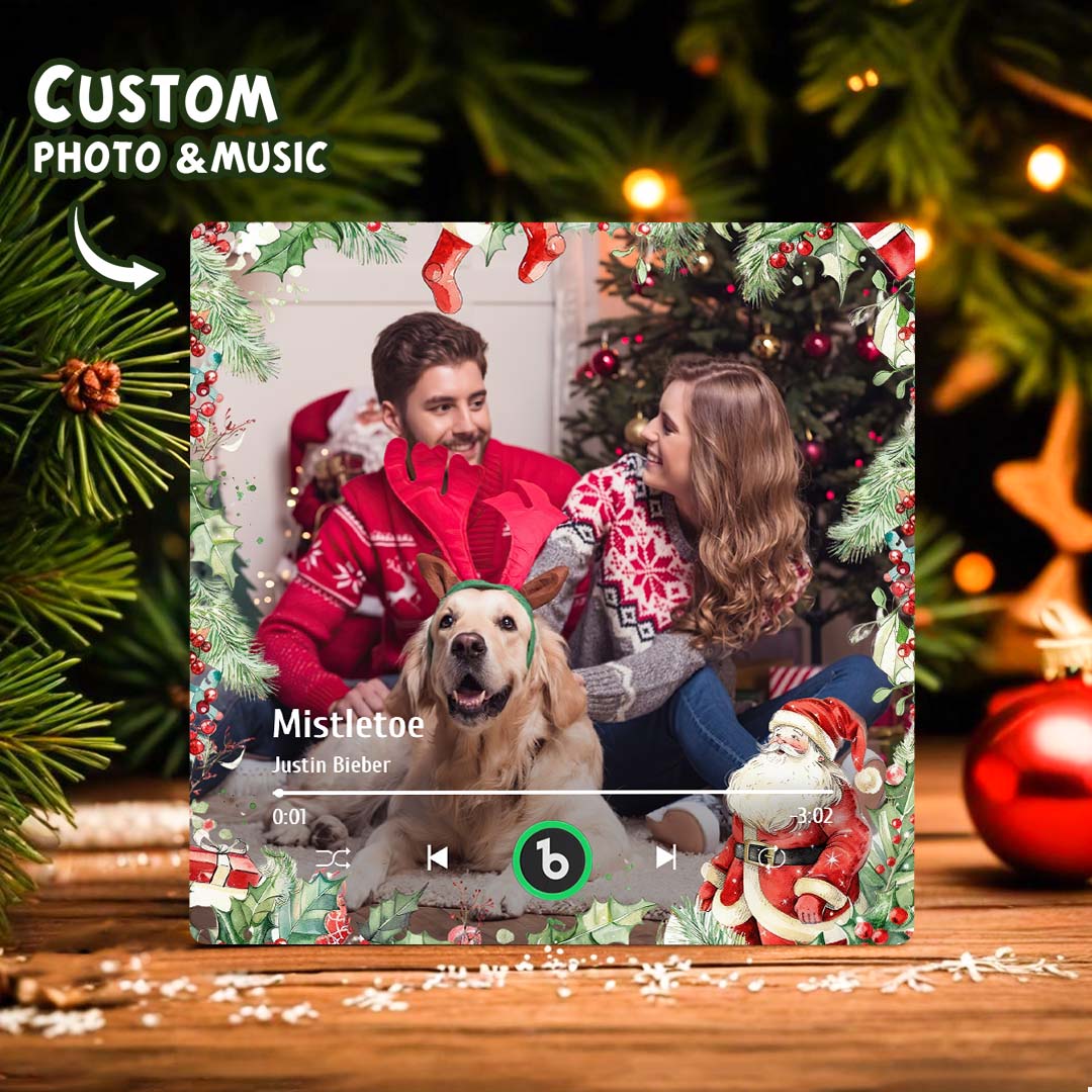 FridgeBeats Frameless Custom Family Photo Music Fridge Magnet Christmas Gifts for Family Personalized Music Magnets Can Play Songs-Blongser