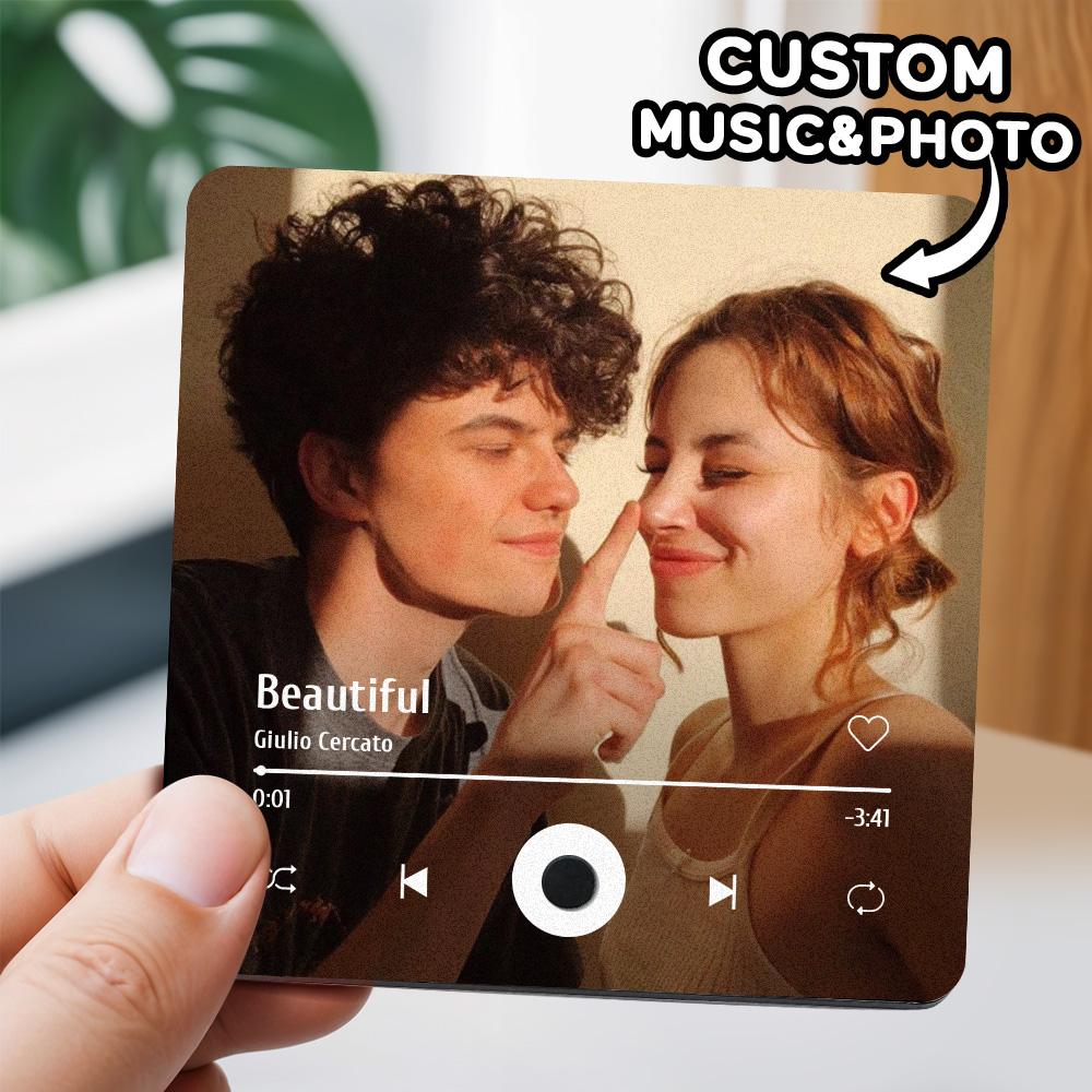 Custom Music Fridge Magnet Personalised Photo Fridge Magnet Can Play Songs Gifts for Her-Blongser