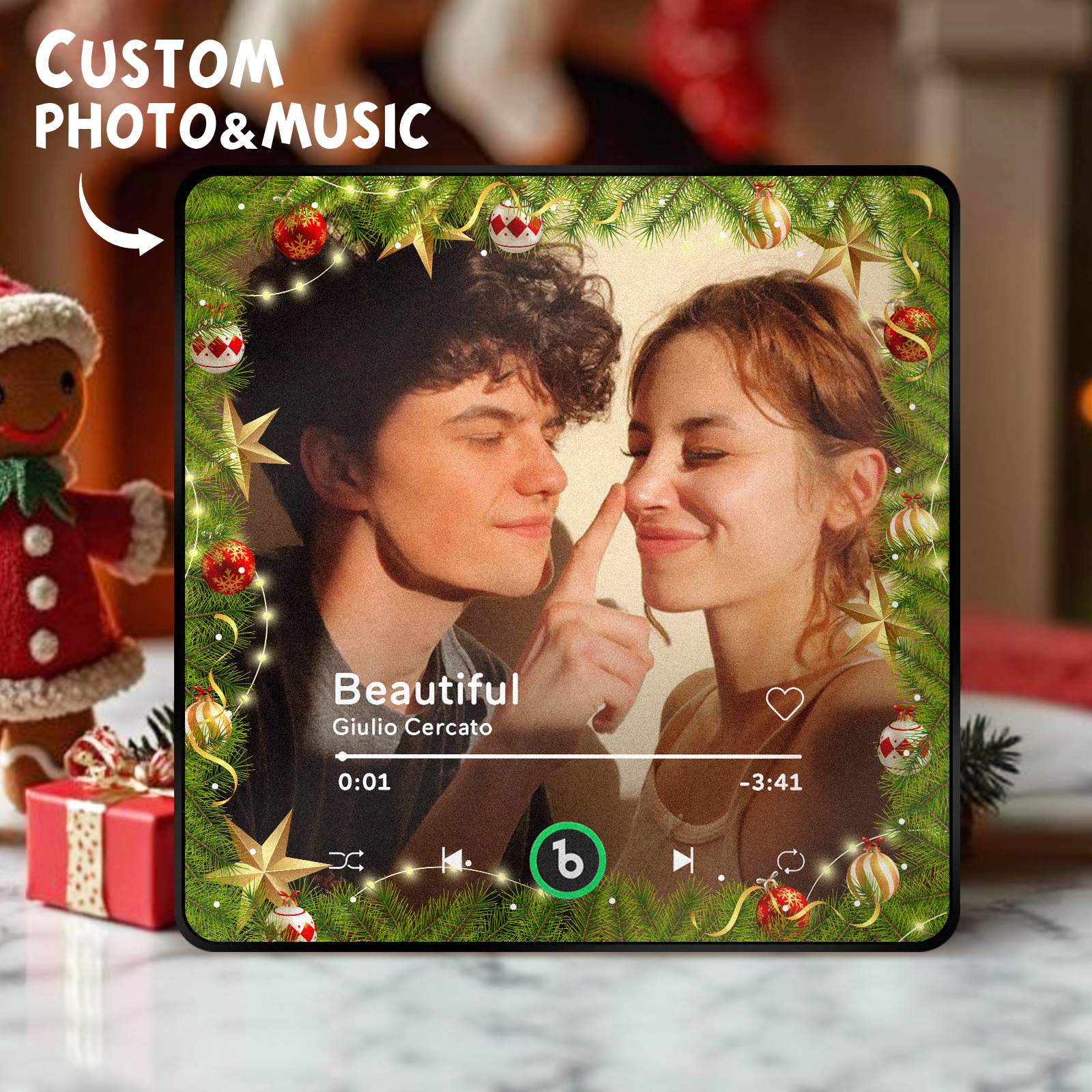FridgeBeats Framed Custom Music & Photo Fridge Magnet FridgeBeats 4.0 Pro Supports Bluetooth Connectivity-Blongser