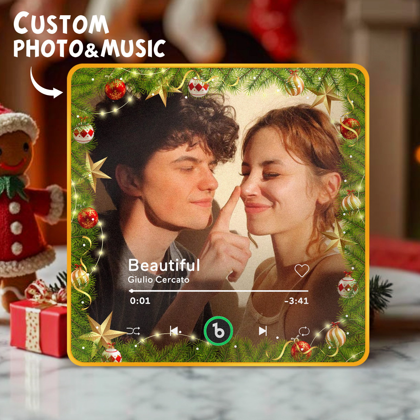 FridgeBeats Framed Custom Music & Photo Fridge Magnet FridgeBeats 4.0 Pro Supports Bluetooth Connectivity-Blongser