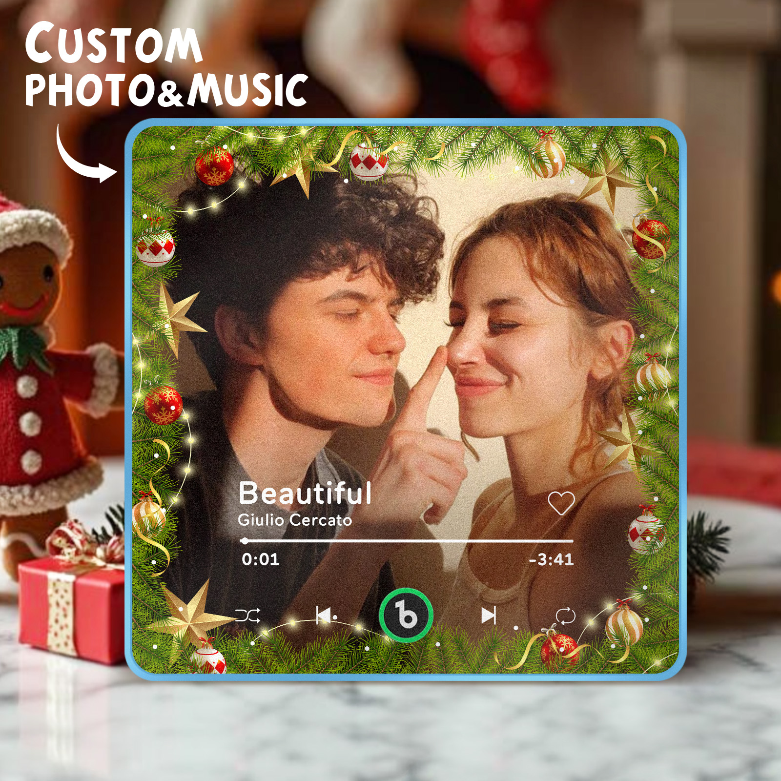 FridgeBeats Framed Custom Music & Photo Fridge Magnet FridgeBeats 4.0 Pro Supports Bluetooth Connectivity-Blongser