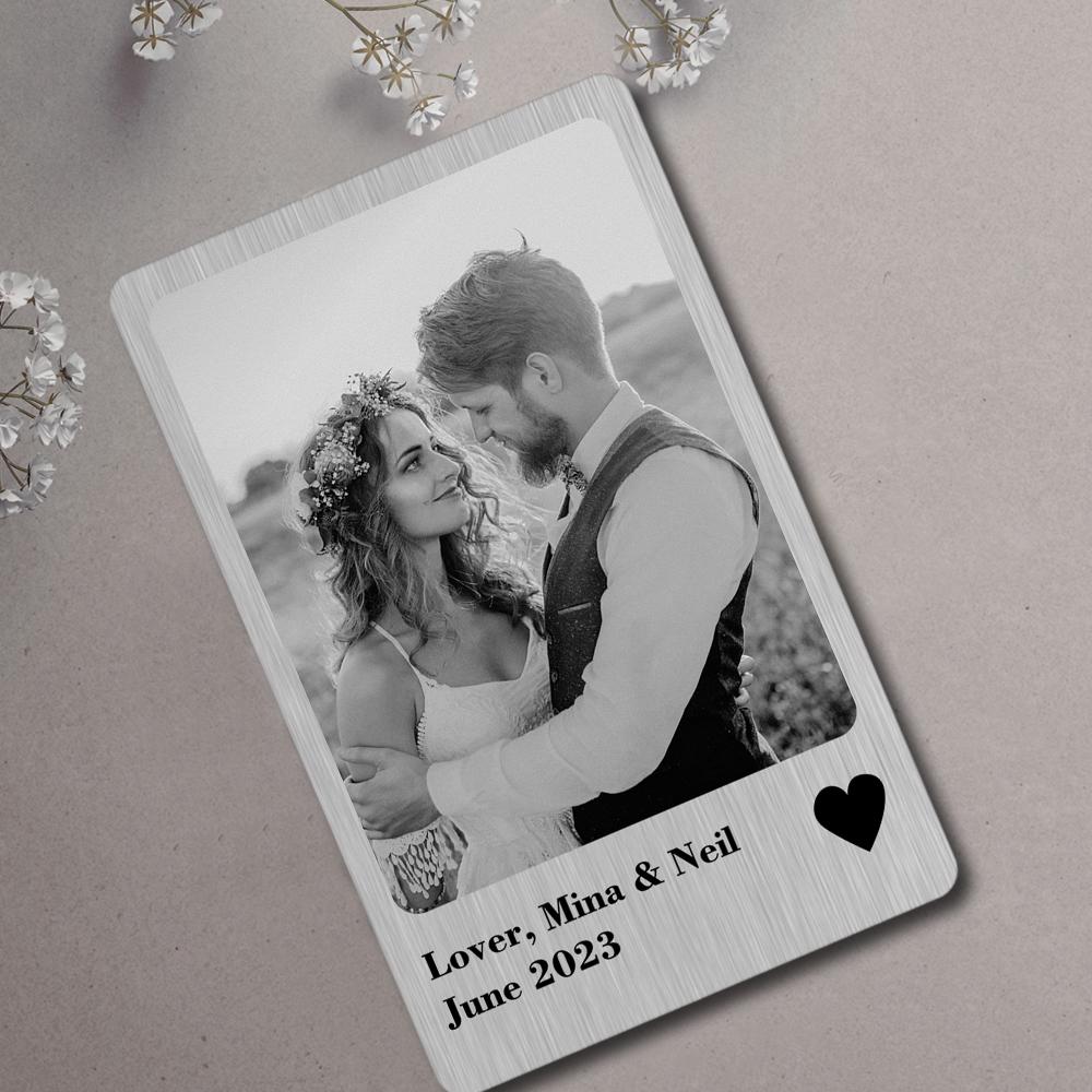 Love Gifts Photo Wallet Card Polaroid Style Metal Card Personlized Keepsake Gift-Blongser