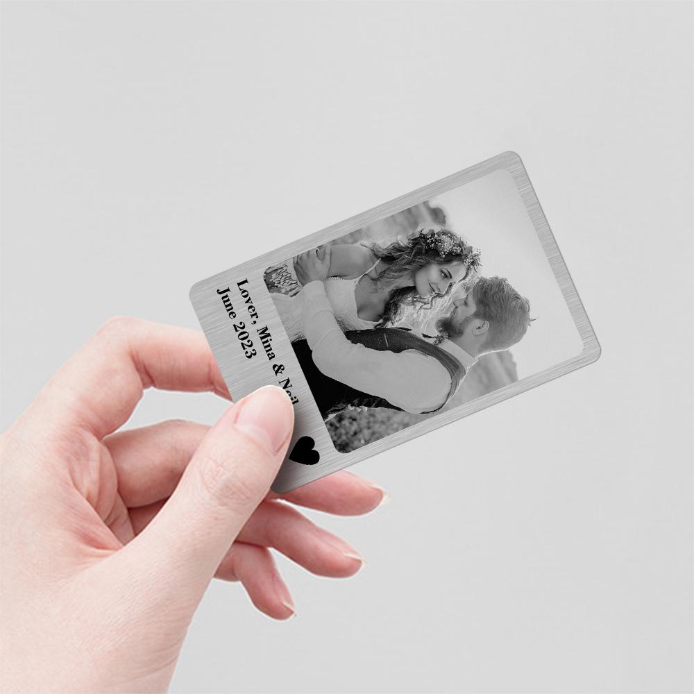 Love Gifts Photo Wallet Card Polaroid Style Metal Card Personlized Keepsake Gift-Blongser