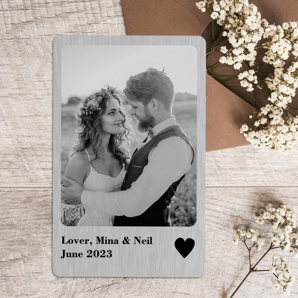 Love Gifts Photo Wallet Card Polaroid Style Metal Card Personlized Keepsake Gift-Blongser