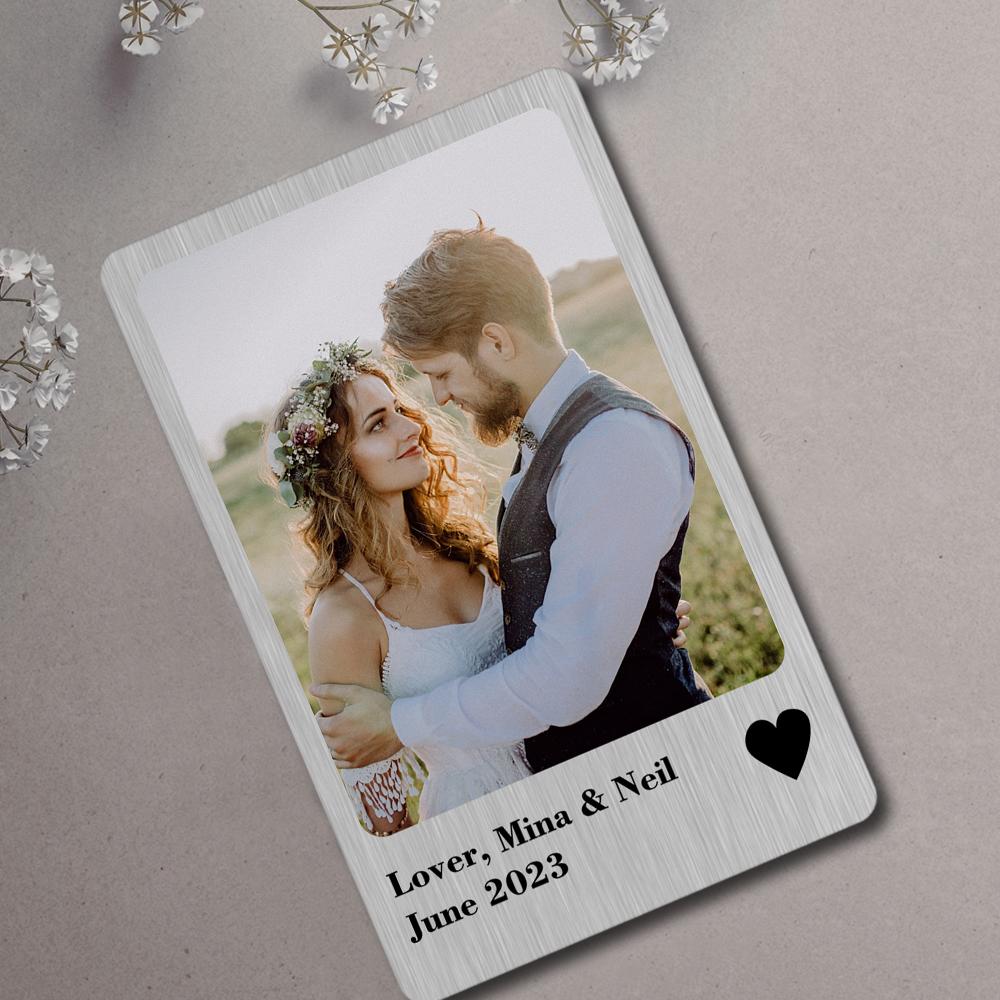 Love Gifts Photo Wallet Card Polaroid Style Metal Card Personlized Keepsake Gift-Blongser