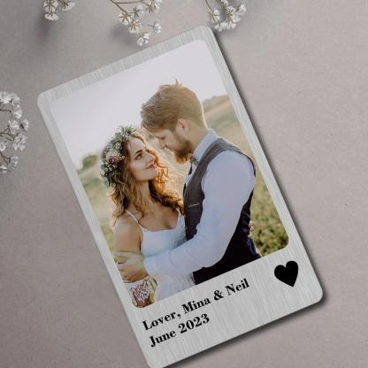 Love Gifts Photo Wallet Card Polaroid Style Metal Card Personlized Keepsake Gift-Blongser