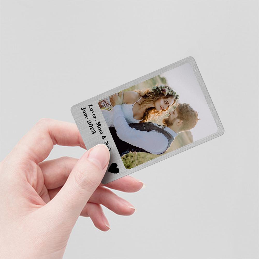 Love Gifts Photo Wallet Card Polaroid Style Metal Card Personlized Keepsake Gift-Blongser