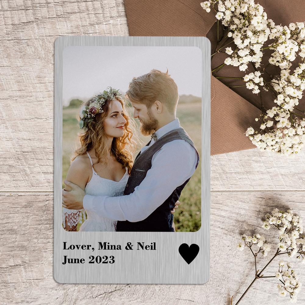 Love Gifts Photo Wallet Card Polaroid Style Metal Card Personlized Keepsake Gift-Blongser
