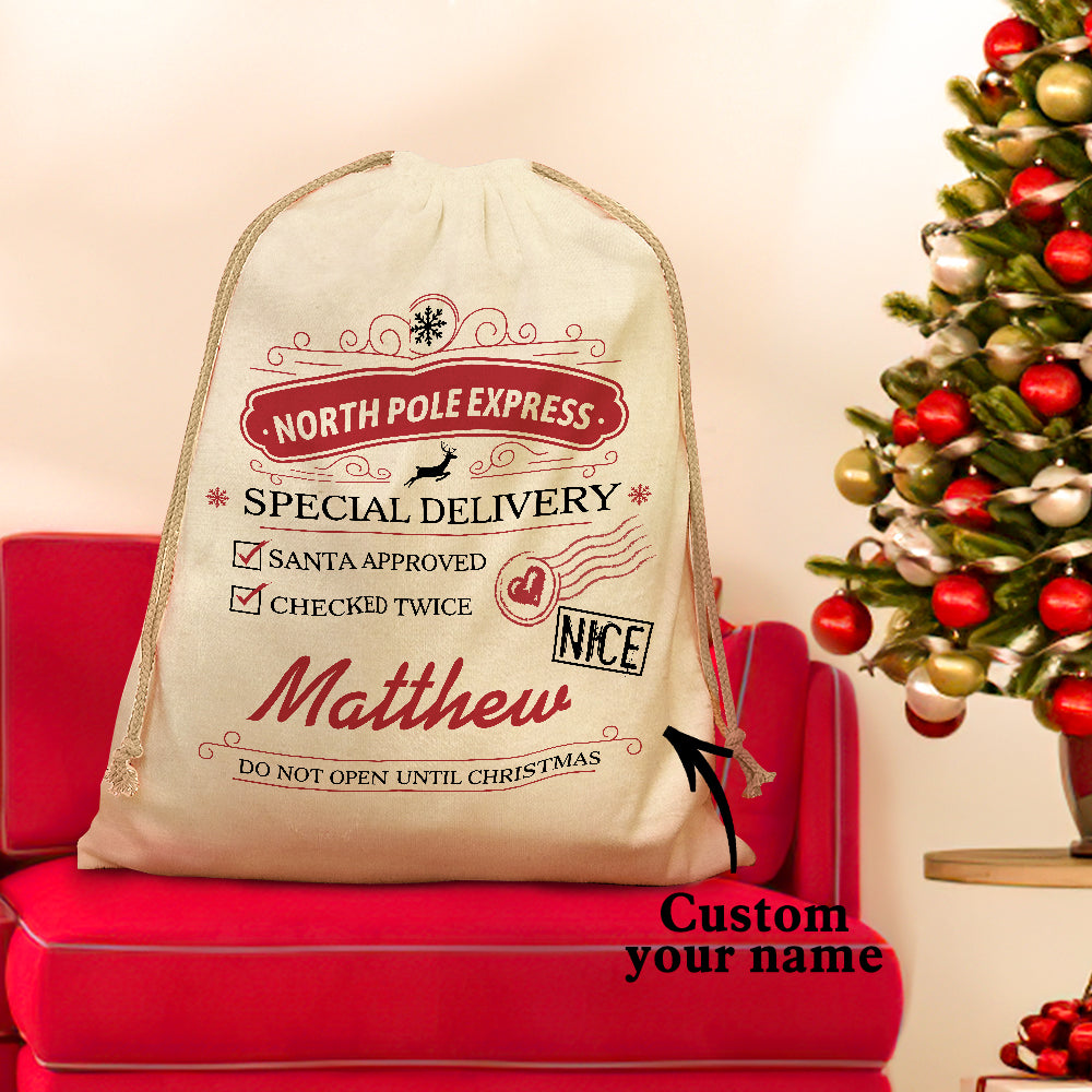 Personalised Large Santa Sack Special Delivery From Santa Christmas Gift Bag for Kids-Blongser
