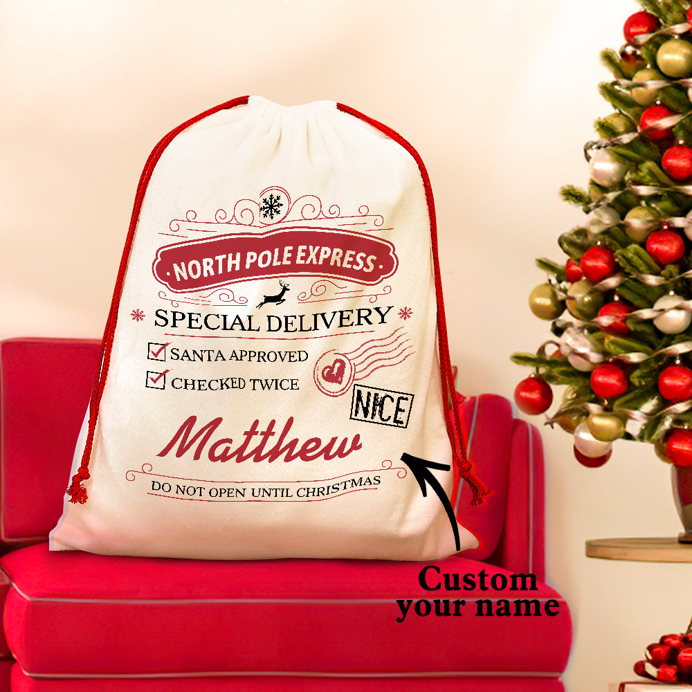 Personalised Large Santa Sack Special Delivery From Santa Christmas Gift Bag for Kids-Blongser